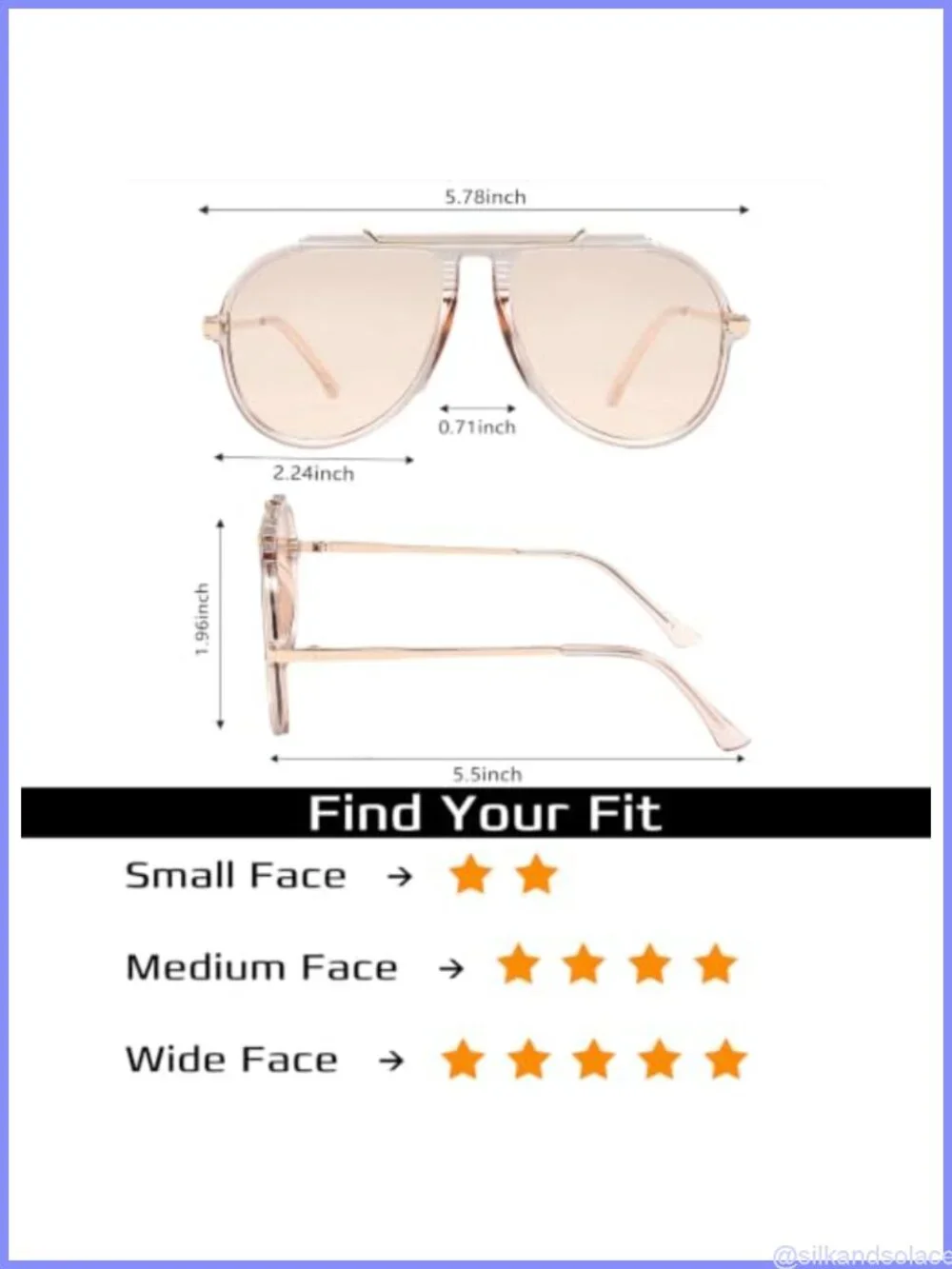 N/A oversized aviator